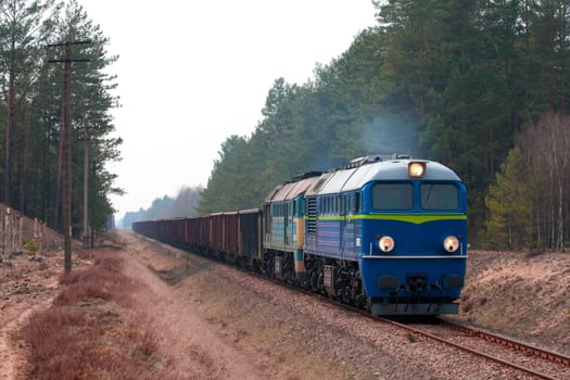 Freight diesel train