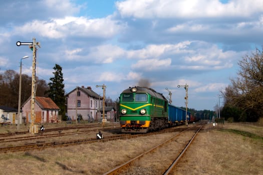 Freight diesel train