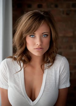 Gorgeous Woman Wearing White Tee