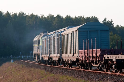 Freight diesel train