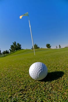 Golf ball on green
