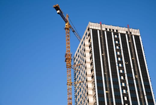 New construction of a high-rise building