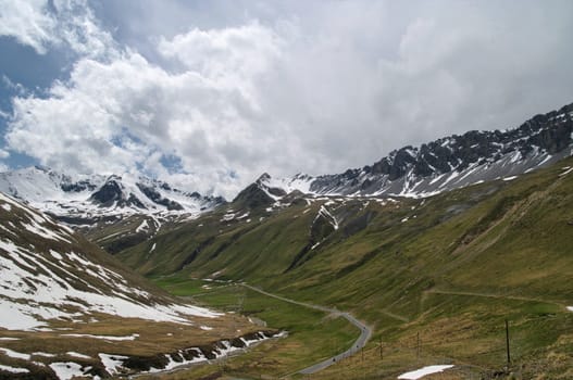 Stelvio,Alps,Motorcyclist,Snow,Mountains,Adventure