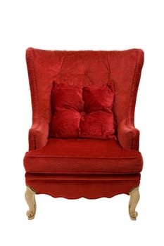 Retro Red chair with clipping path