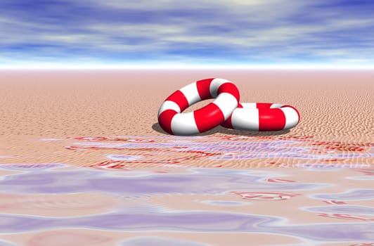two lifebuoys