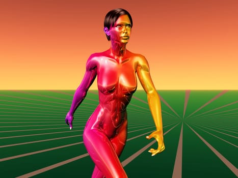 Woman in 3D