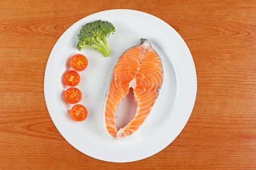 Fresh salmon steak