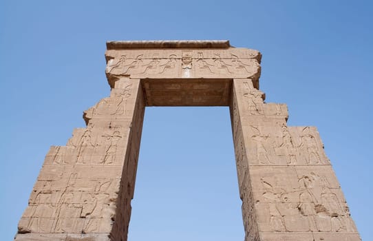 The gate of the temple in Dendera in Egypt