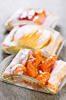 Pieces of fruit strudel
