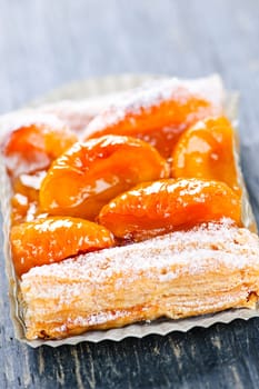Apricot fruit strudel