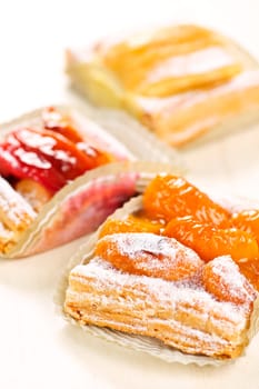 Pieces of fruit strudel