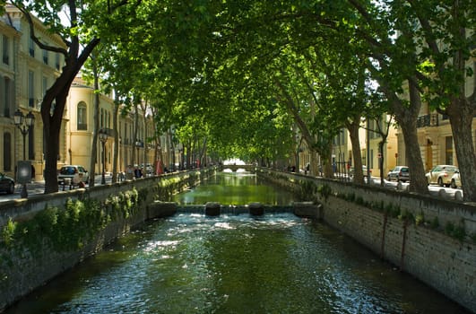 Quai de la Fontaine in Nimes in France