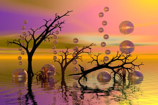 Bubbles and dead trees