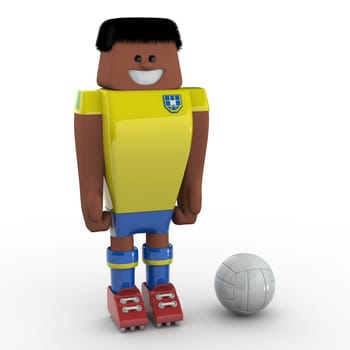 3D Soccer Player - Team  Brazil