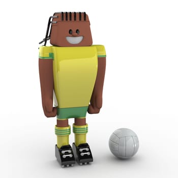 3D Soccer Player - Team  South Africa