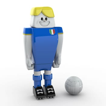 3D Soccer Player - Team  Italy