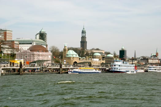 Hamburg Landungsbrücken and Michel