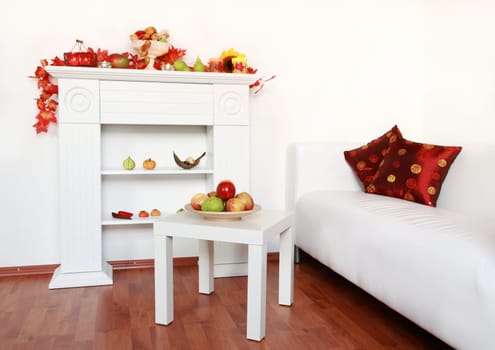 Home interior in white