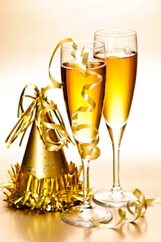 Champagne and New Years party decorations