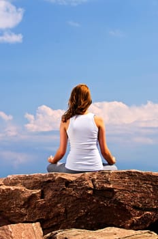 Young girl meditating
