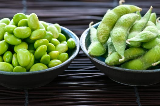 Soy beans in bowls