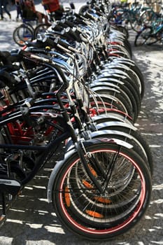 Station with rental bicycles