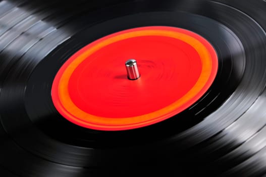 Record on turntable