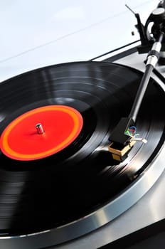 Record on turntable