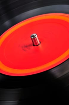 Record on turntable