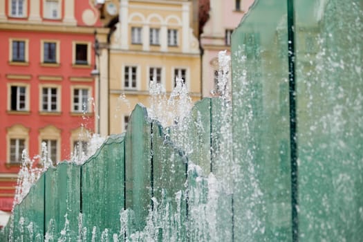 Fountain in the Square in Wroclaw, Poland