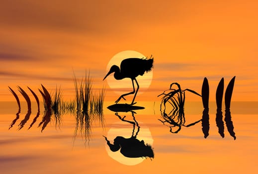 Paper Cut Heron