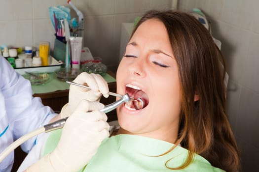 young woman patient at dentist