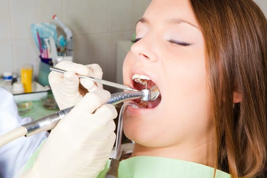 young woman patient at dentist
