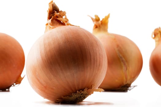 one onion in front of others