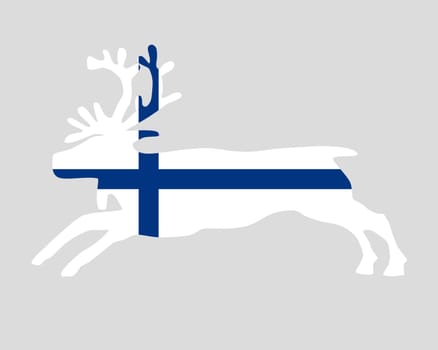 Reindeer and Finland flag