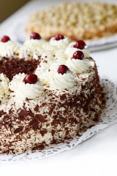 Cherry cake with chocolate