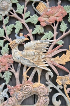 Old traditional Asian pattern on wall