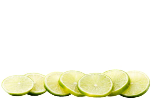 A row of lime slices