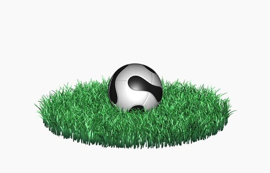 Football in the grass