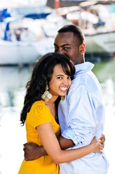 Happy couple embracing