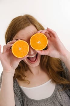 oranges and mouth open slanting