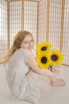 valeria with three flowers