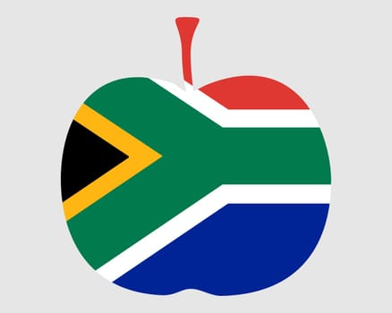 Apple with South Africa flag