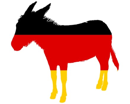 Donkeys in German national colours