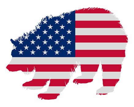 Grizzly as an American flag
