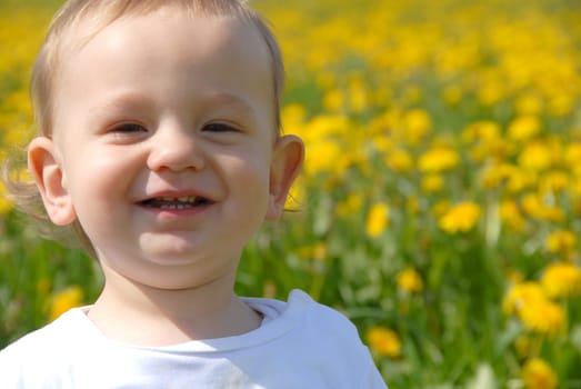 Happy laughing toddler
