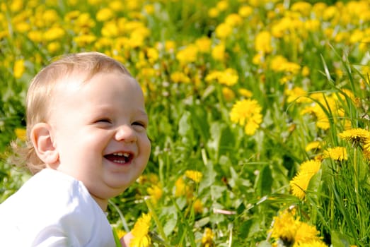 Happy laughing toddler