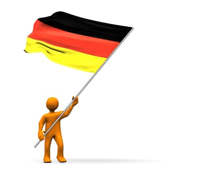 Fan with flag