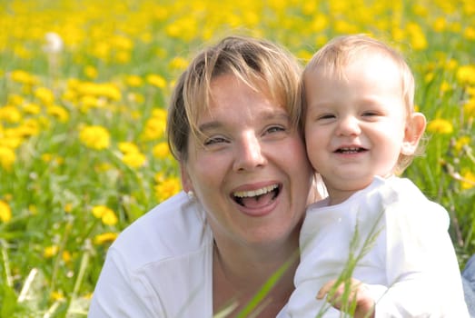 Portrait of mother with son