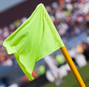 Corner flag in a soccer field